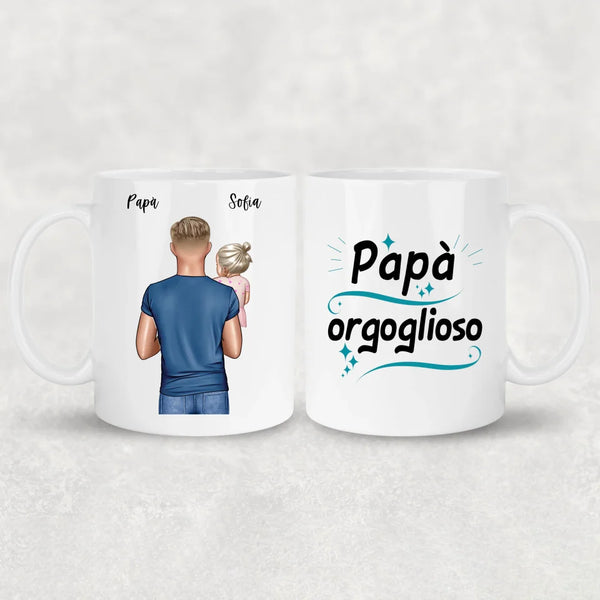 Papà con 1-4 figli - Tazza personalizzata