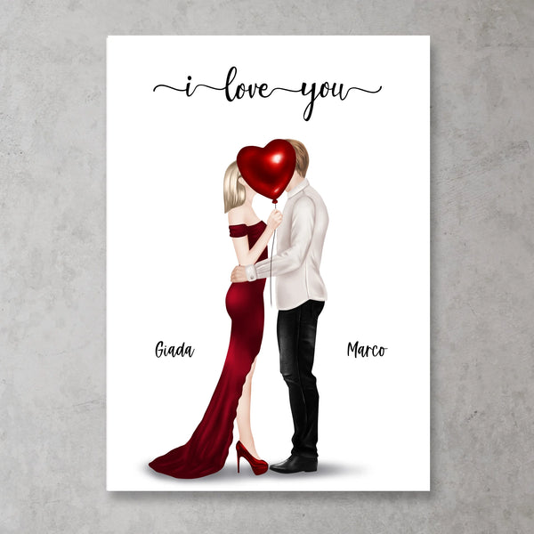 Coppia che si bacia -  Poster personalizzato
