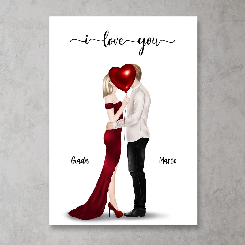 Coppia che si bacia -  Poster personalizzato