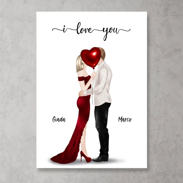 Coppia che si bacia -  Poster personalizzato
